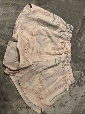 Old Navy Pastel Marble-Print Athletic Lounge Shorts - Pink & Cream
